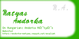 matyas andorka business card